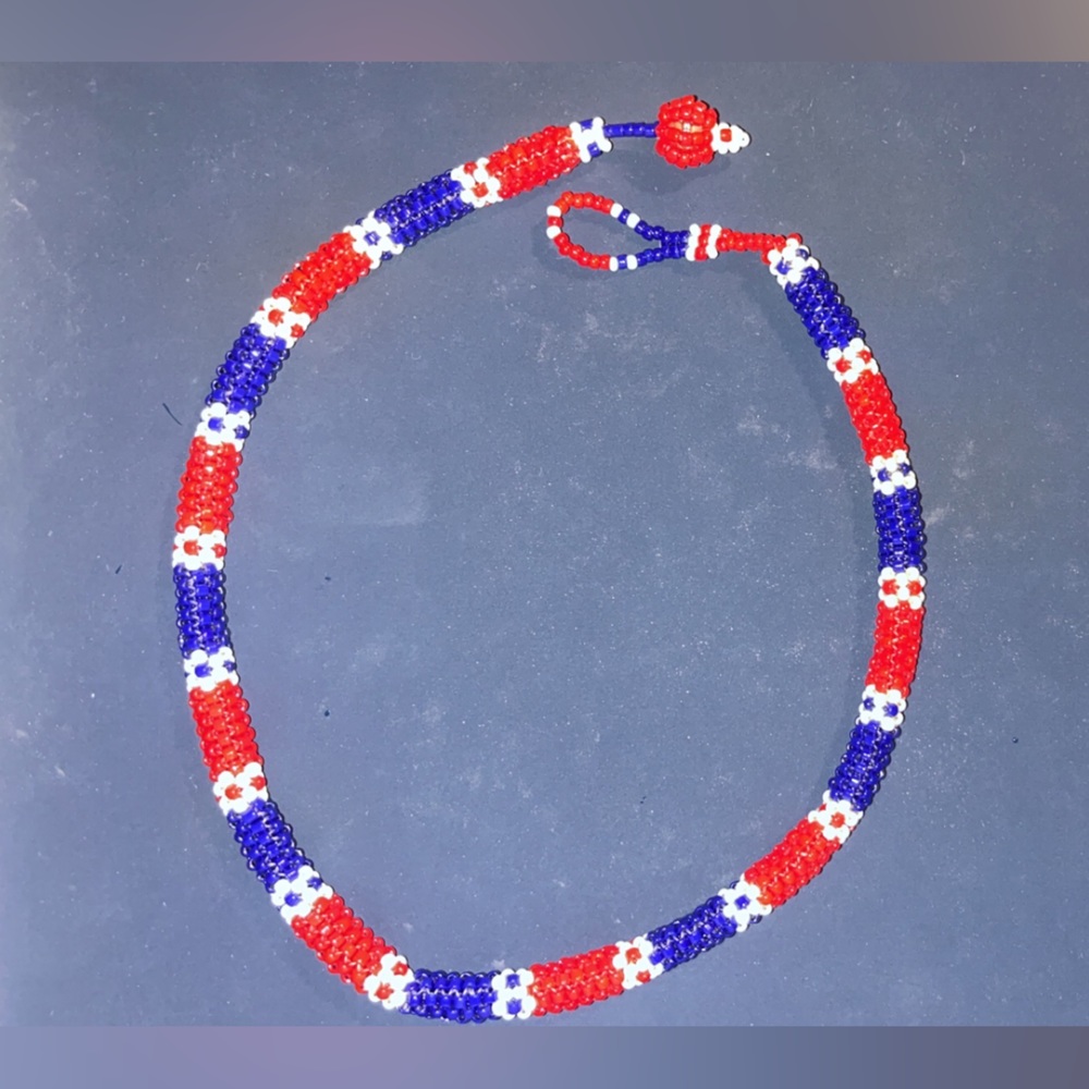 Red, White, and Blue Necklace - hand made